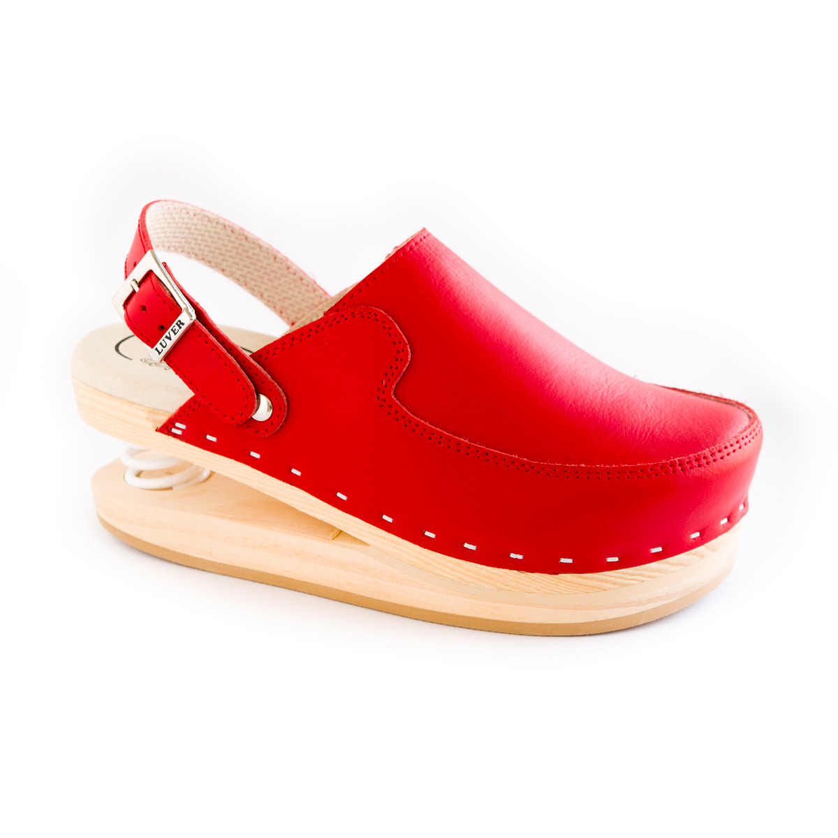 ZUECOS CON MUELLE Y HEBILLA EN ROJO - Imagen 4